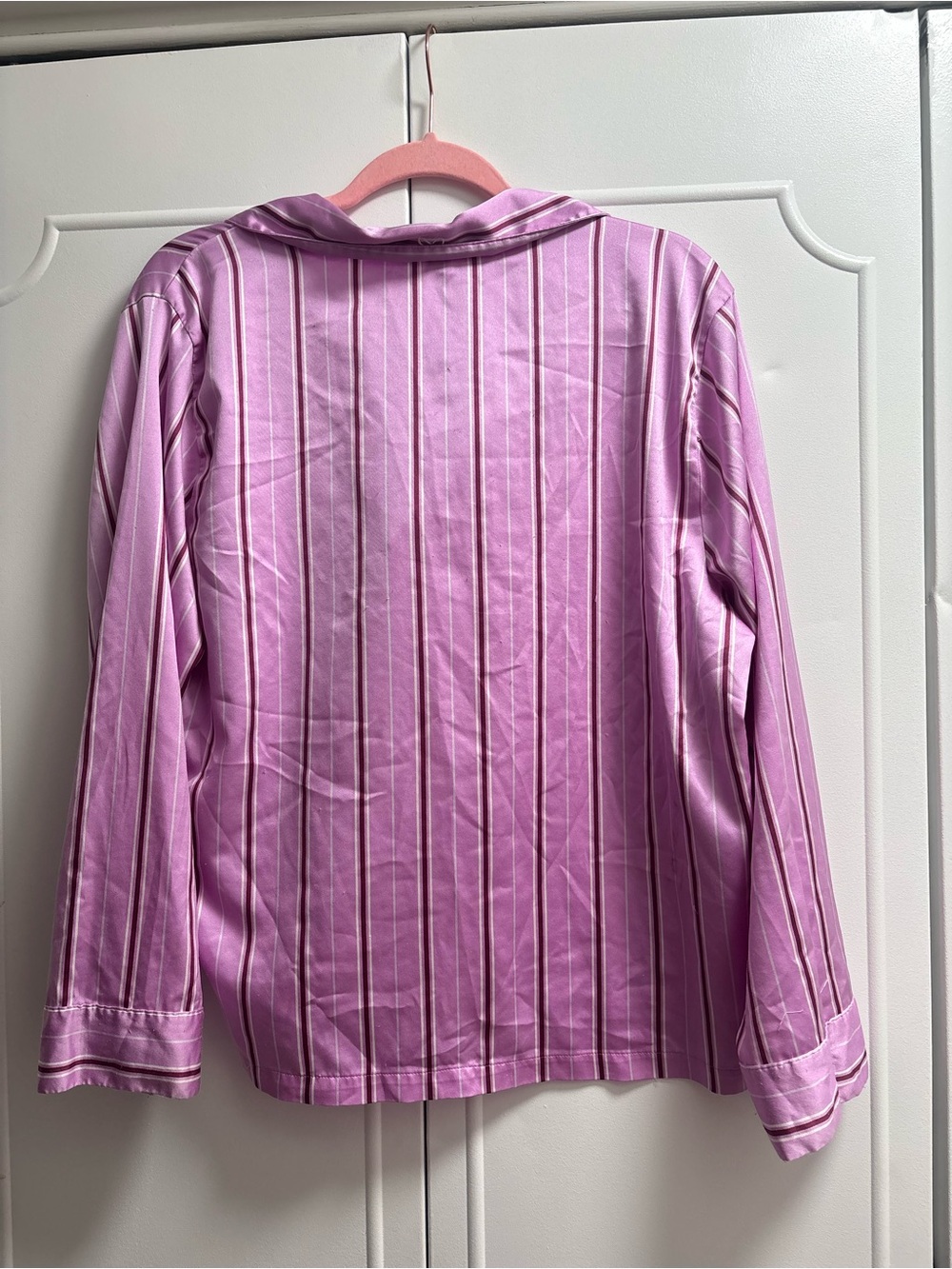 Victoria's Secret Pink Striped Satin Pajama Top
